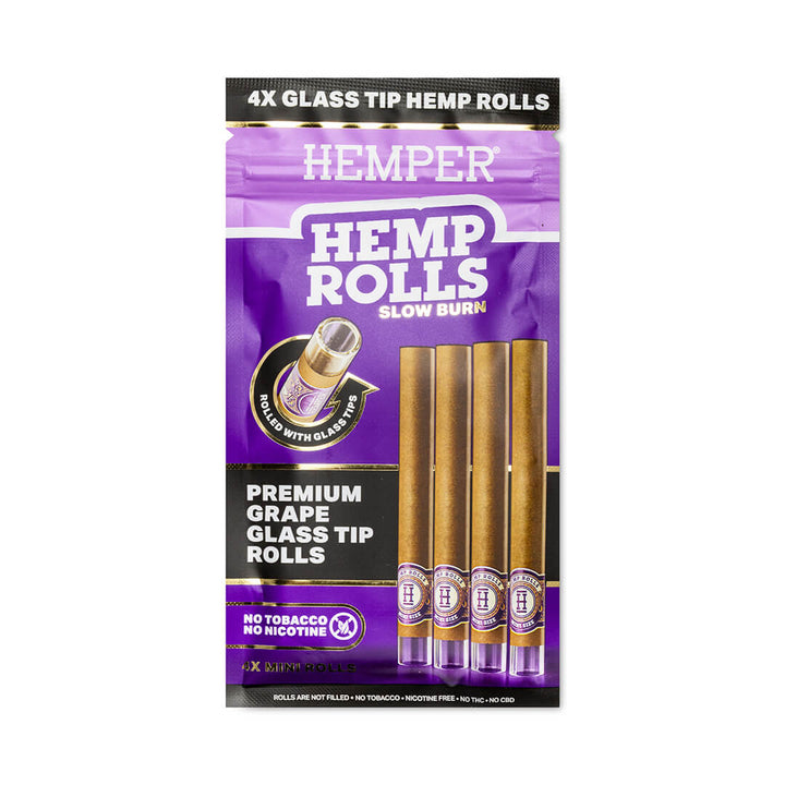 Pre-Rolled Mini Size Glass Tipped Hemp Rolls | 4PK