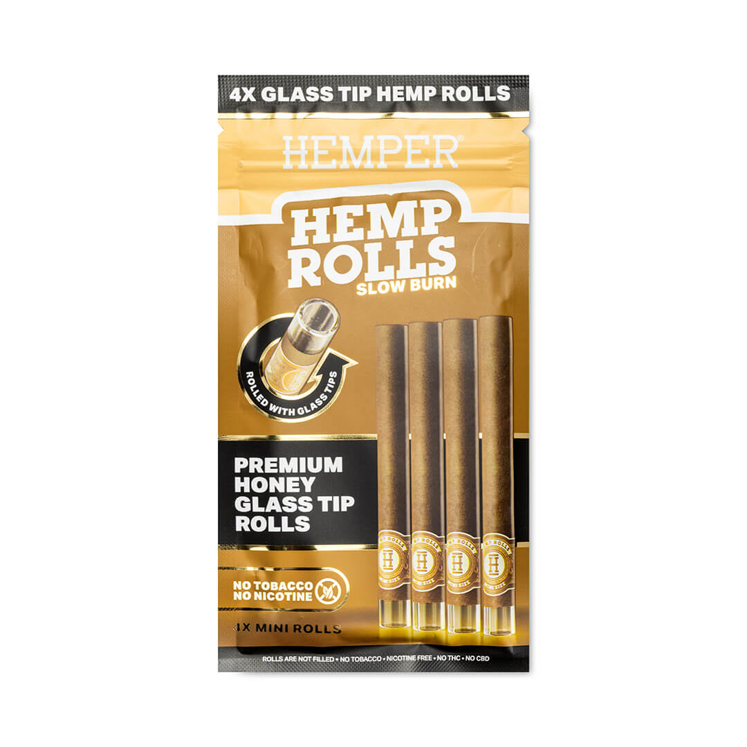 Pre-Rolled Mini Size Glass Tipped Hemp Rolls | 4PK