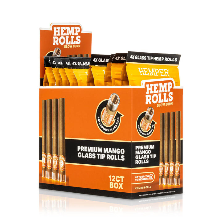 Pre-Rolled Mini Size Glass Tipped Hemp Rolls | 4PK