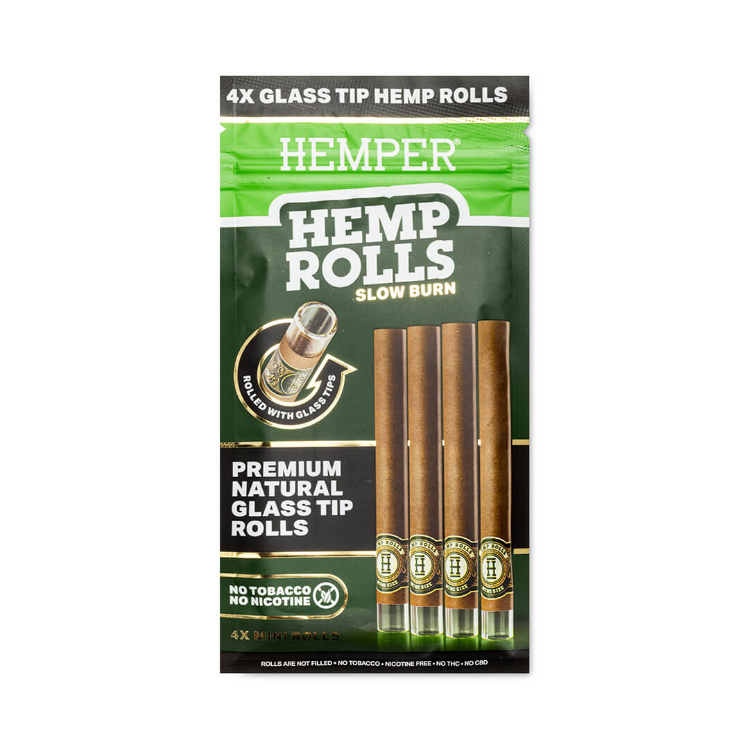 Pre-Rolled Mini Size Glass Tipped Hemp Rolls | 4PK