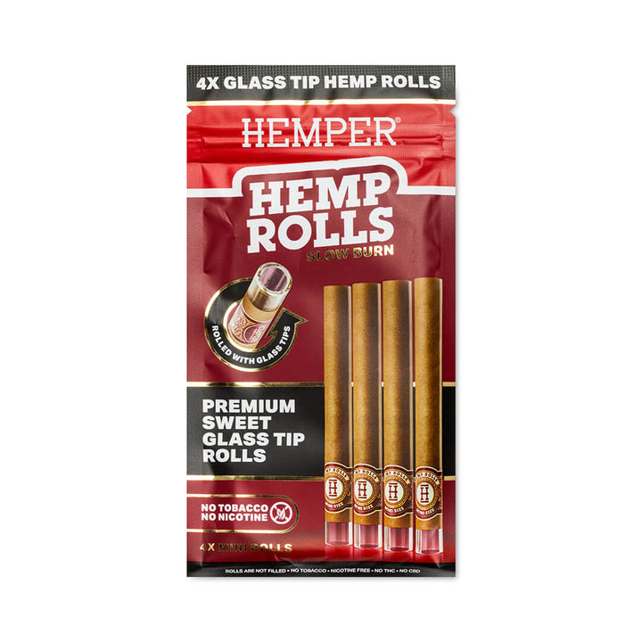 Pre-Rolled Mini Size Glass Tipped Hemp Rolls | 4PK
