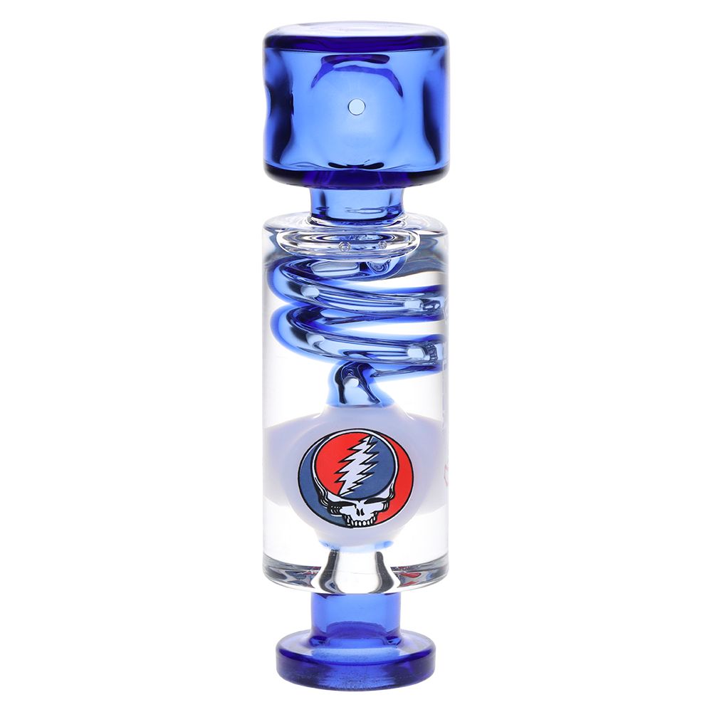 Grateful Dead x Pulsar Steal Your Face Glycerin Spiral Geometric Glass Hand Pipe - 5.25"