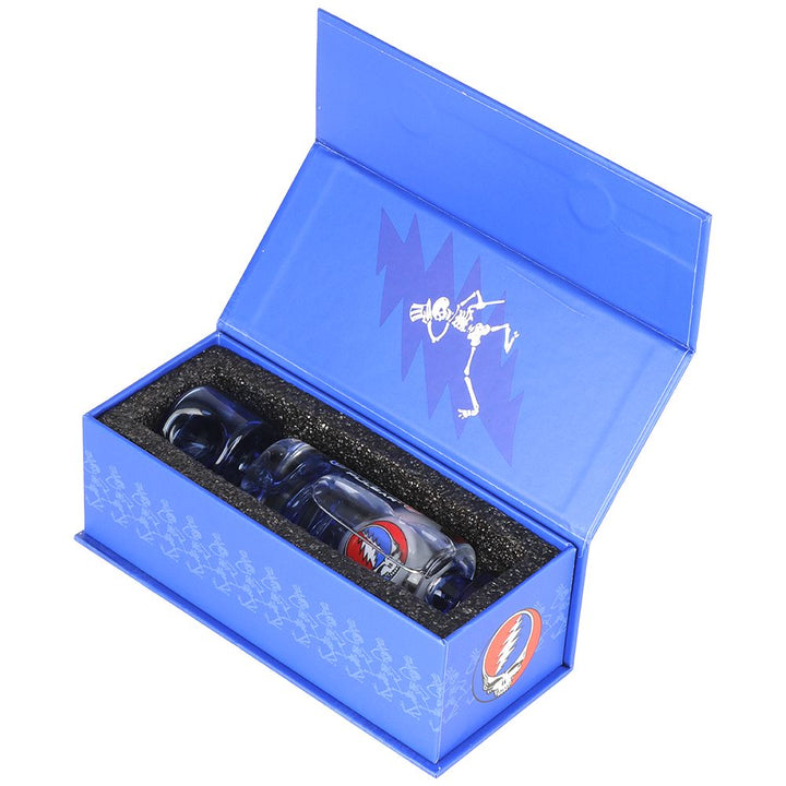 Grateful Dead x Pulsar Steal Your Face Glycerin Spiral Geometric Glass Hand Pipe - 5.25"