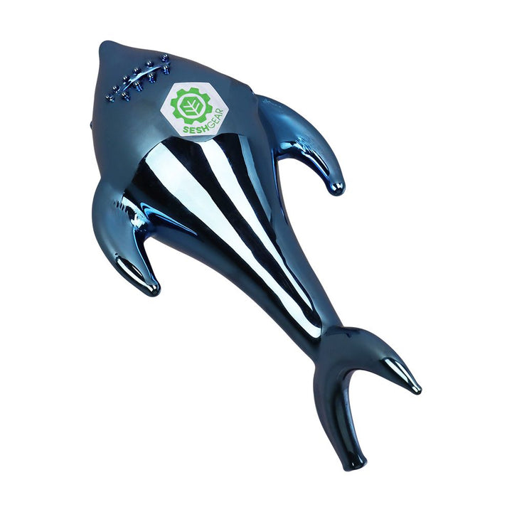 SeshGear Electroplated Cobalt Chomper Glass Hand Pipe - 5"