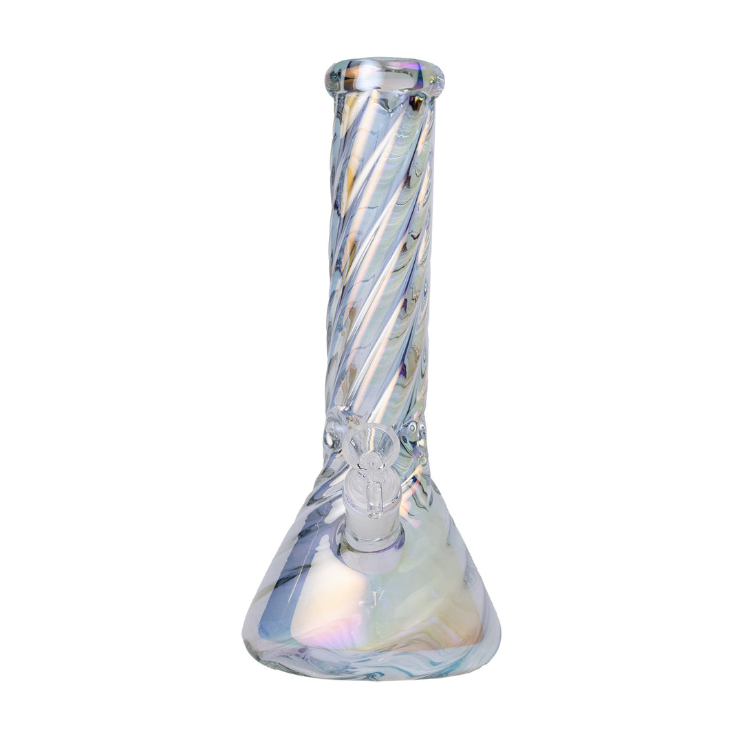 Human Grade Twisted Iridescent Beaker Water Pipe - view 4 | BDDbrands