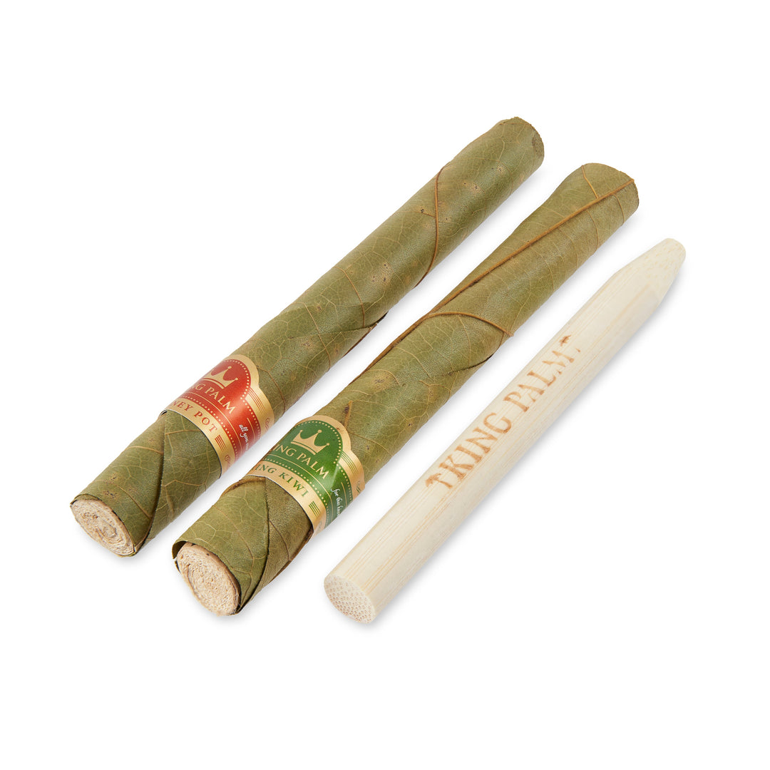 King Palm King Size Honey & Kiwi Dual Flavor Pre Rolled Leaf Tubes - 2 Packs of 2