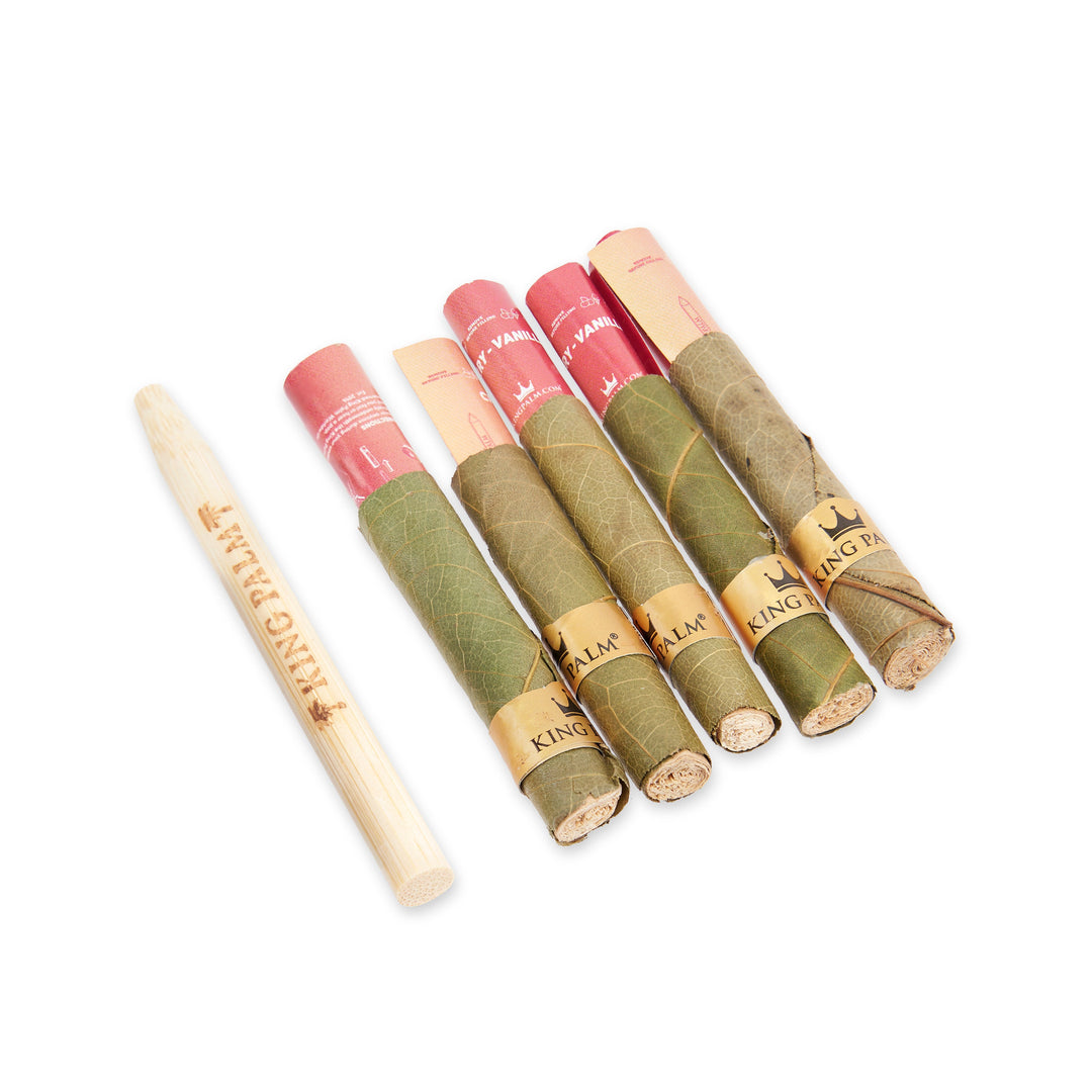 King Palm Rollie Size Cherry Vanilla Flavored Palm Leaf Tubes - 2 Packs of 5