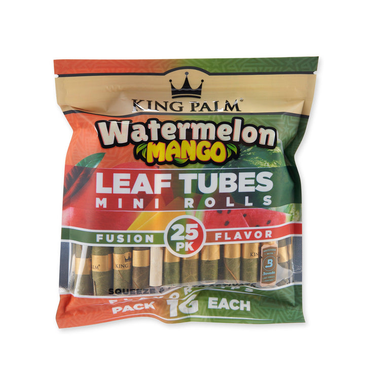 King Palm Mini Watermelon Mango Flavored Pre Roll Leaf Tubes - 1 Pack of 25