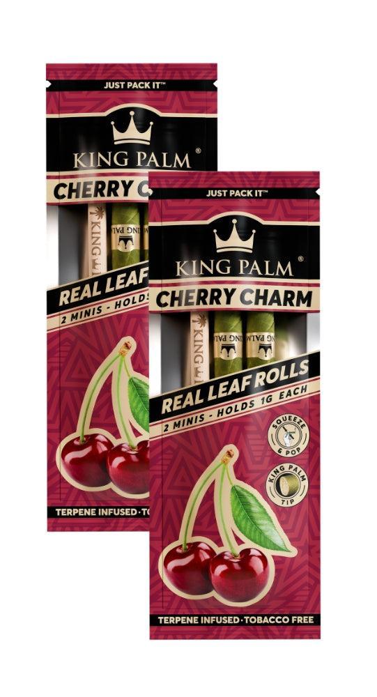 King Palm Cherry Charm Mini Flavor Pre Rolled Leaf Tubes - 2 Packs of 2
