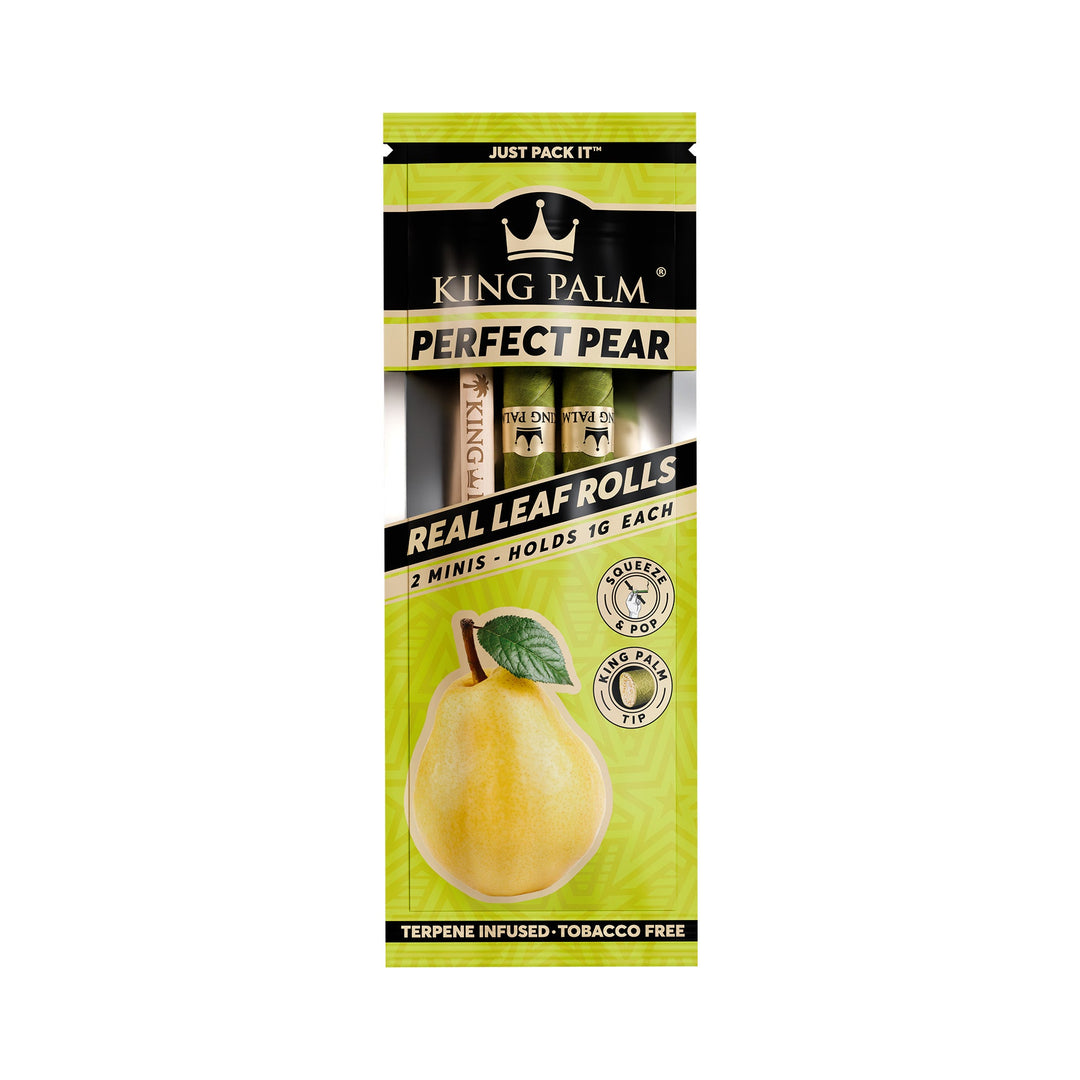 King Palm Perfect Pear Mini Flavor Pre Rolled Leaf Tubes - 2 Packs of 2