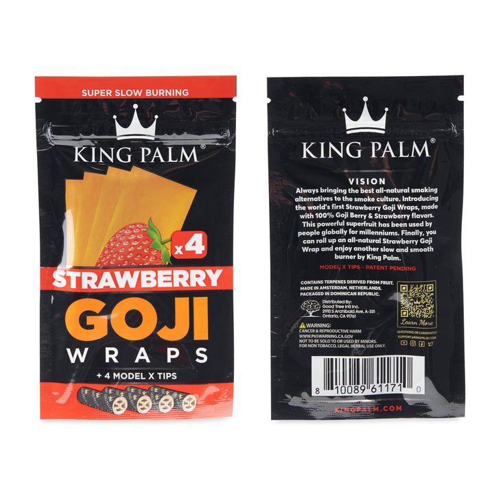 King Palm Strawberry Goji Berry Wraps - 2 Packs of 4