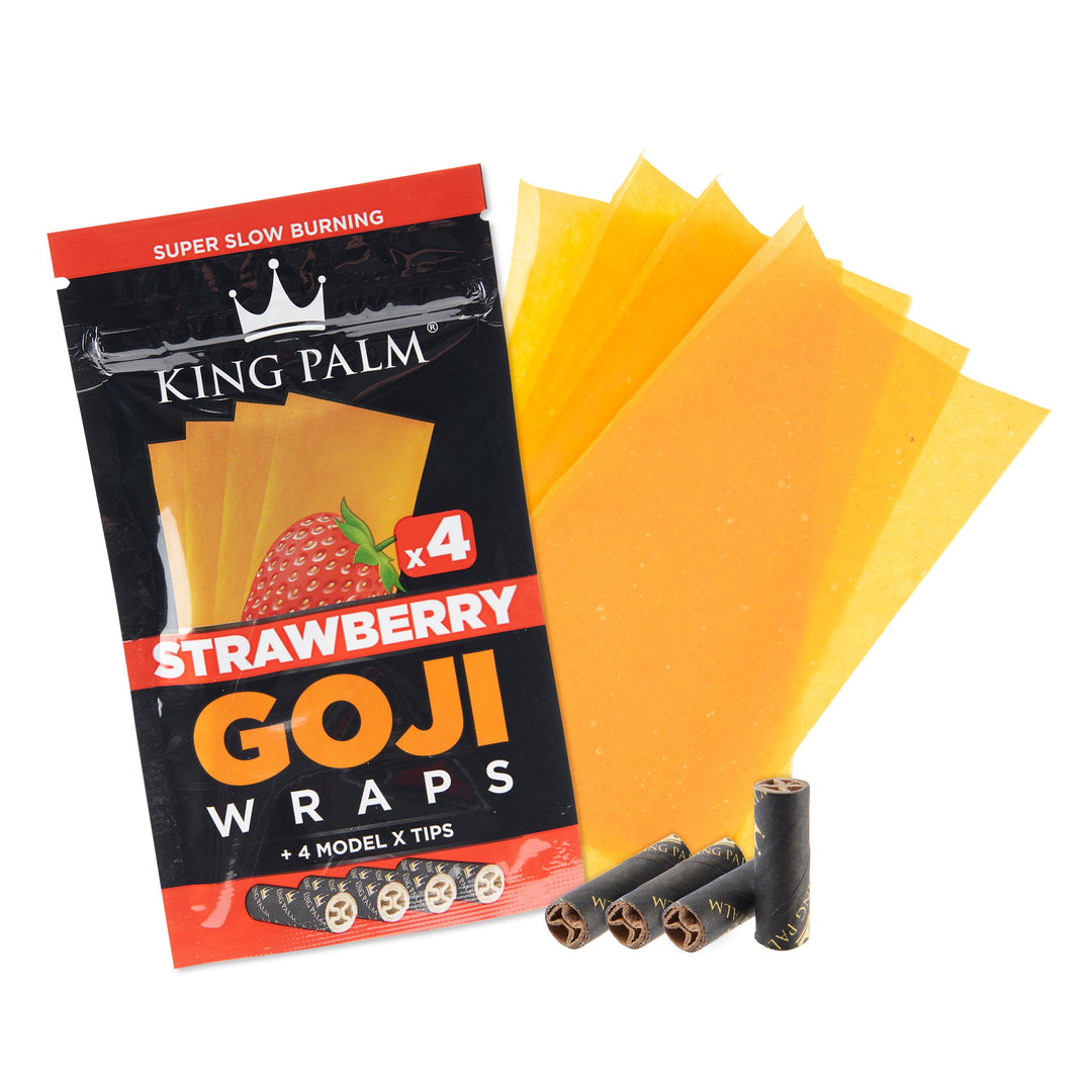 King Palm Strawberry Goji Berry Wraps - 2 Packs of 4