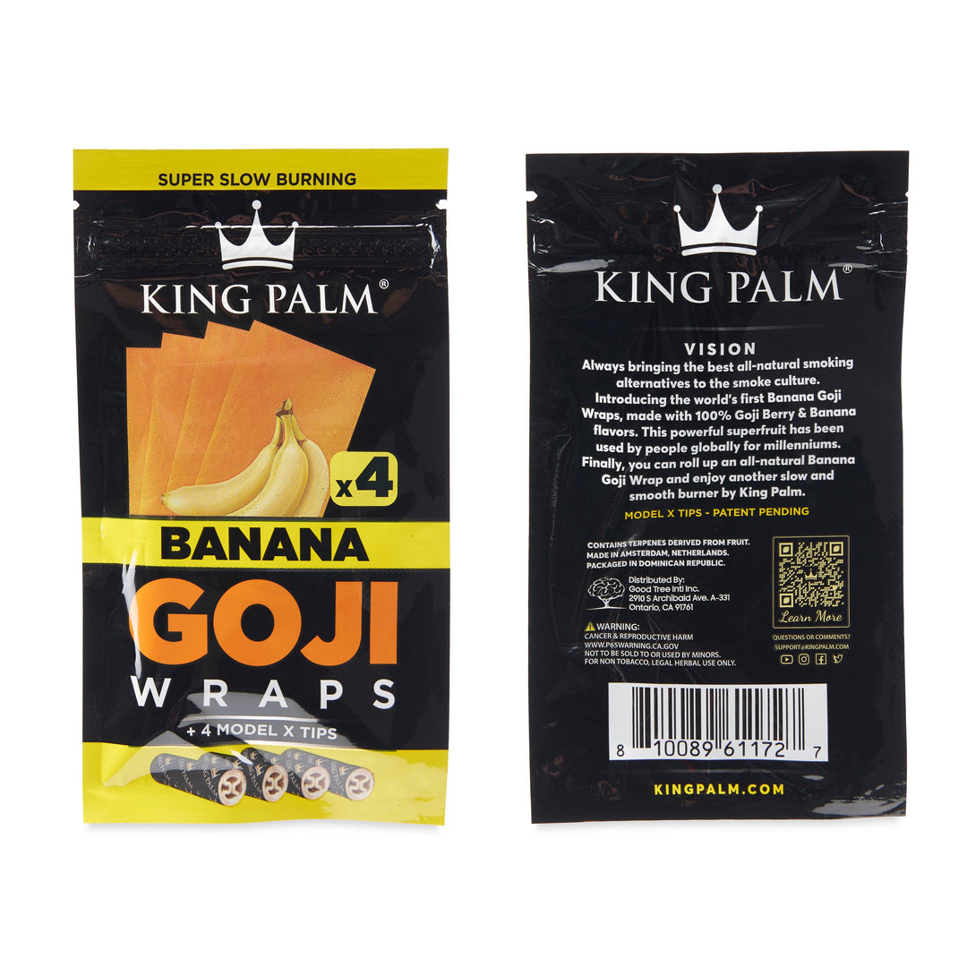 King Palm Banana Goji Berry Wraps - 2 Packs of 4