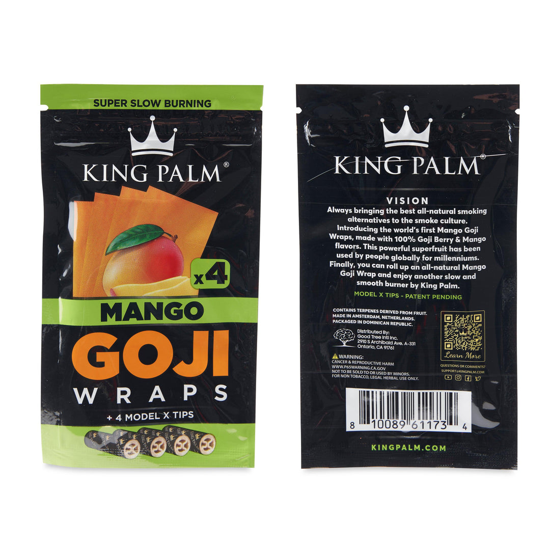King Palm Mango Goji Berry Wraps - 2 Packs of 4