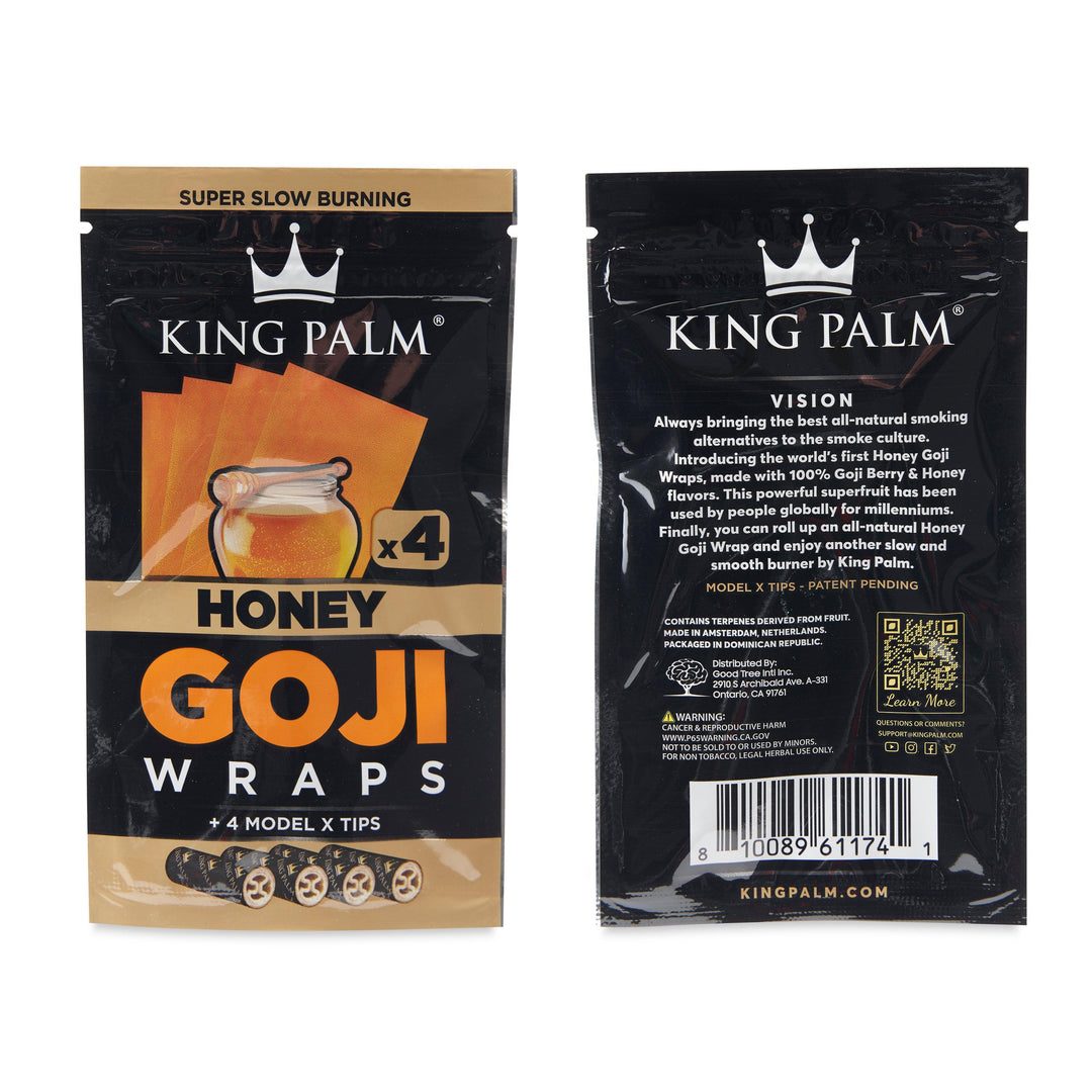 King Palm Honey Goji Berry Wraps - 2 Packs of 4