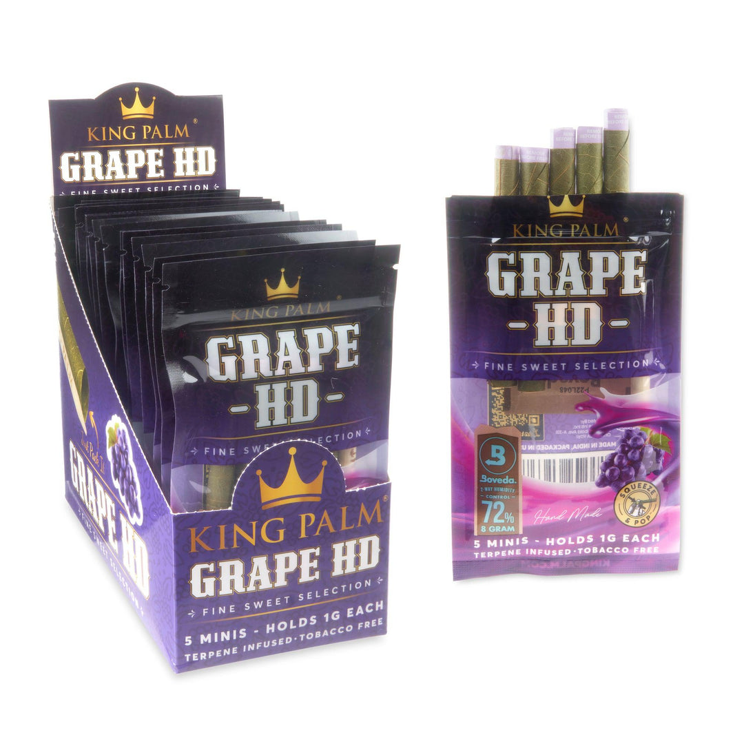 King Palm 5pk Mini Flavored Leaf Tubes – 15ct Display