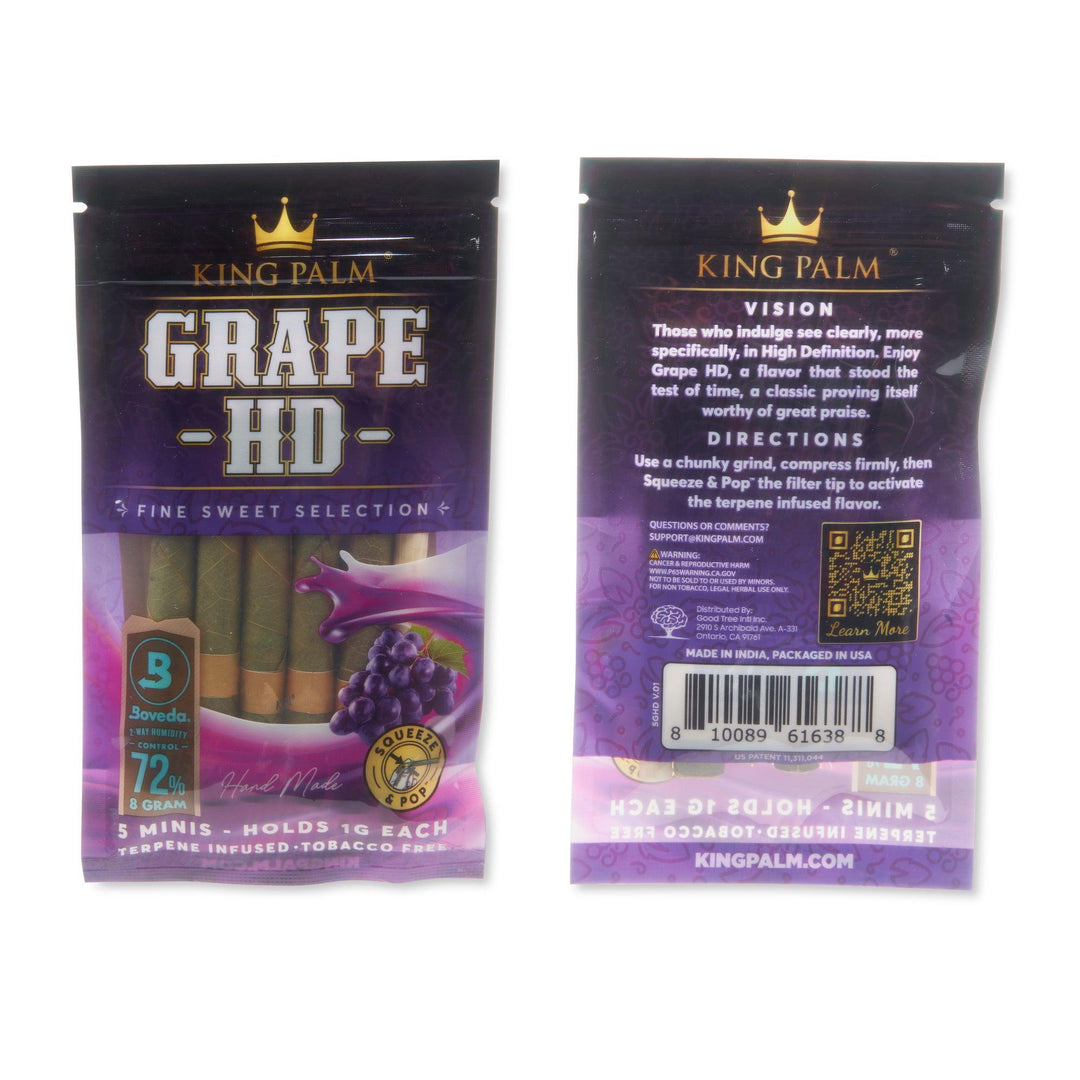 King Palm 5pk Mini Flavored Leaf Tubes – 15ct Display