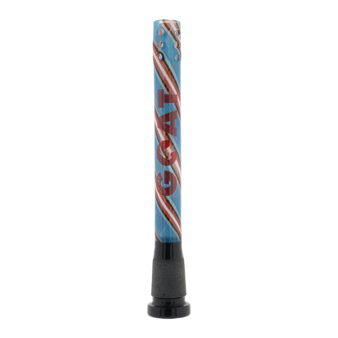 5" Lucky Goat swirly 12 hole Reversal Downstem - Blue by LUCKY GOAT | BDDbrands