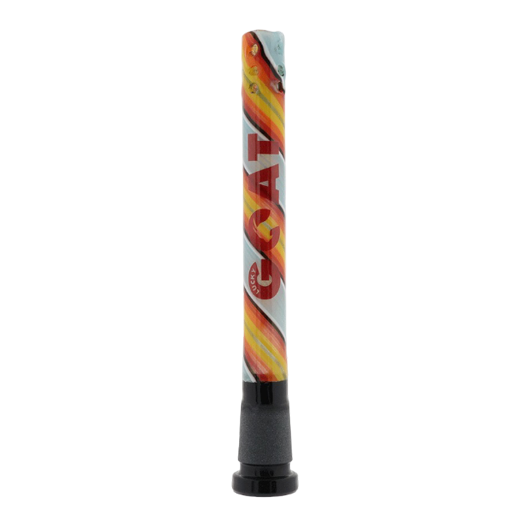 5" Lucky Goat swirly 12 hole Reversal Downstem - Yellow by LUCKY GOAT | BDDbrands