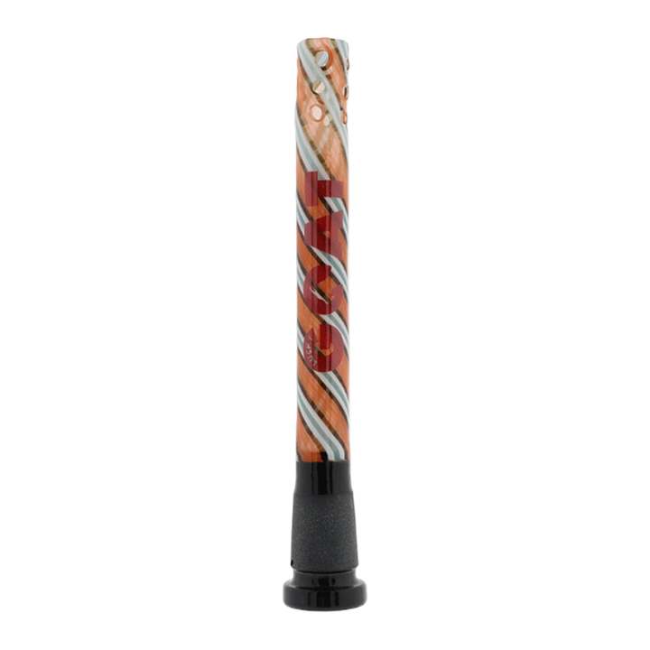5" Lucky Goat swirly 12 hole Reversal Downstem - Red by LUCKY GOAT | BDDbrands