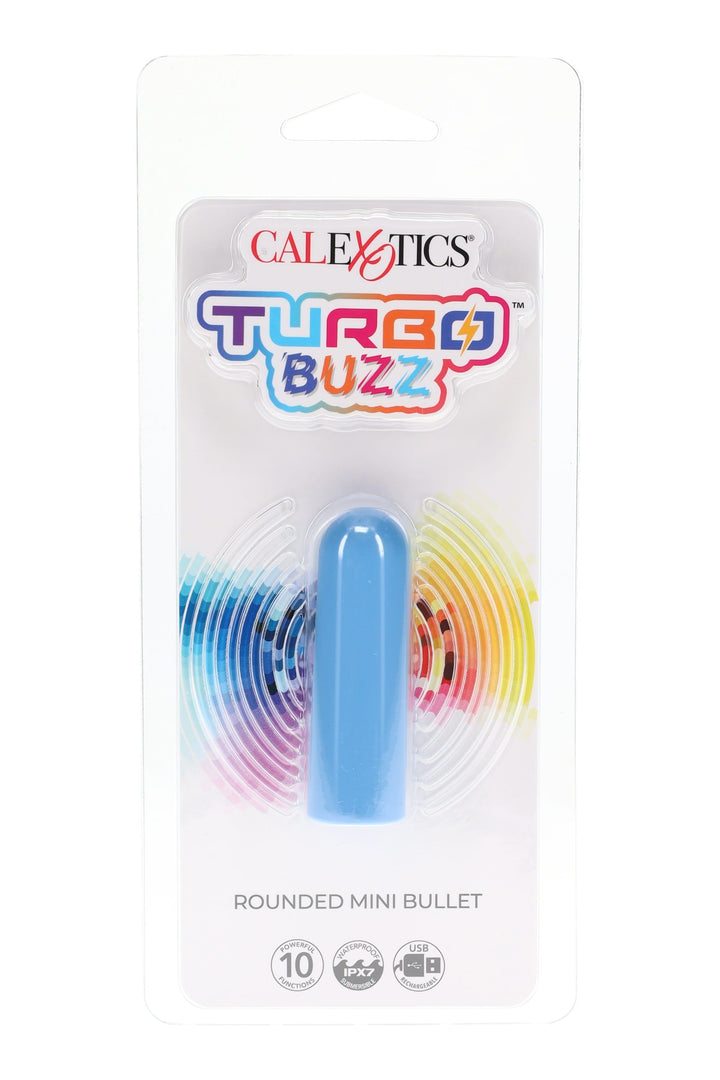 Turbo Buzz Rounded Mini Bullet – 10 Functions – USB Rechargeable – IPX7