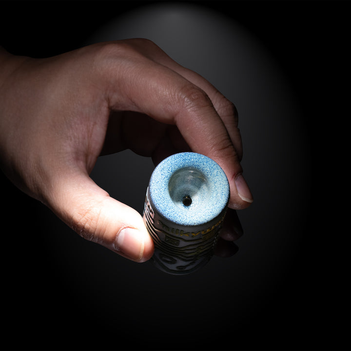 Shadow Art 4" Smoke and Silver Frit Long Bowl - view 3 | BDDbrands