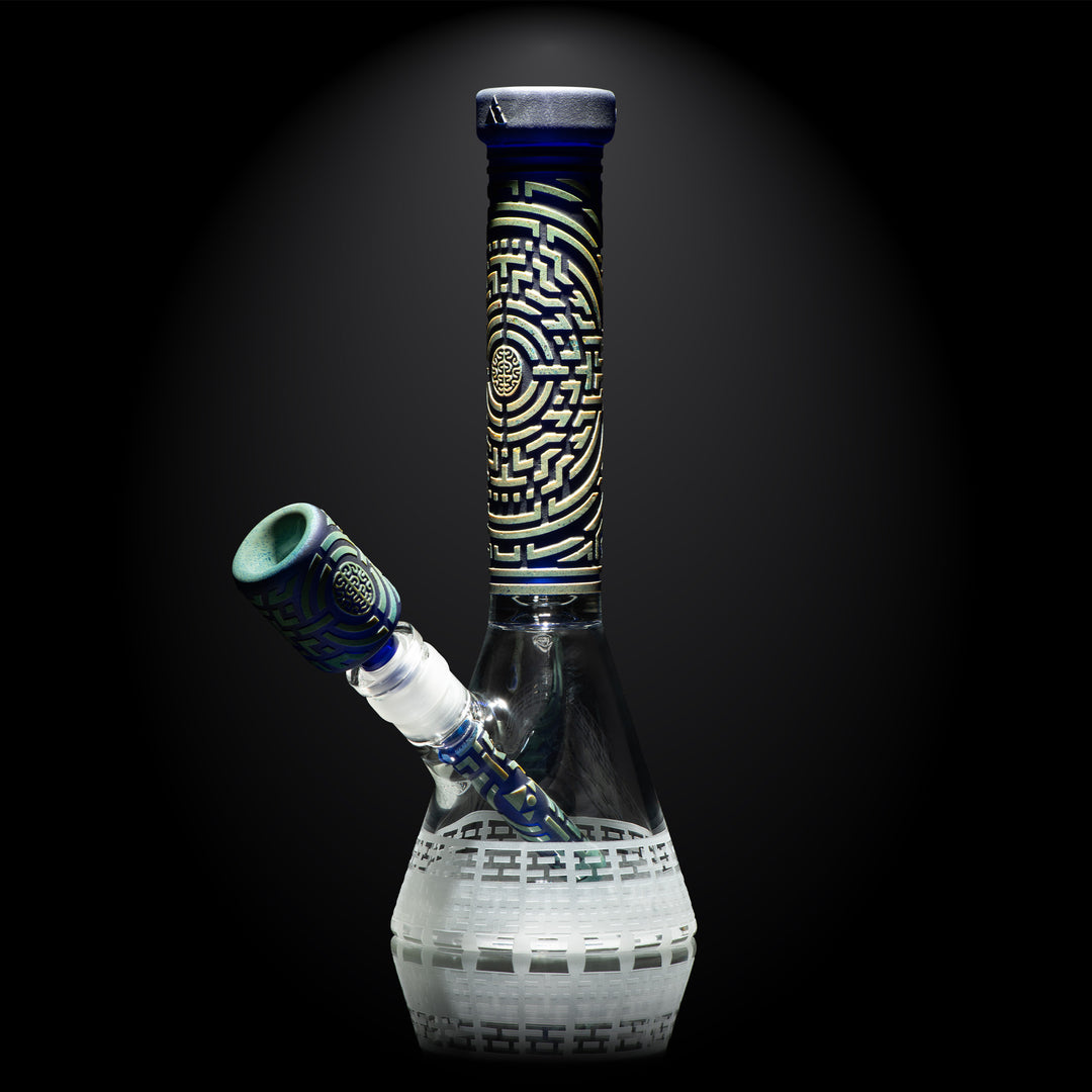 Telekinesis 11" Dark Blue Frit Beaker Bong by No Brand | BDDbrands