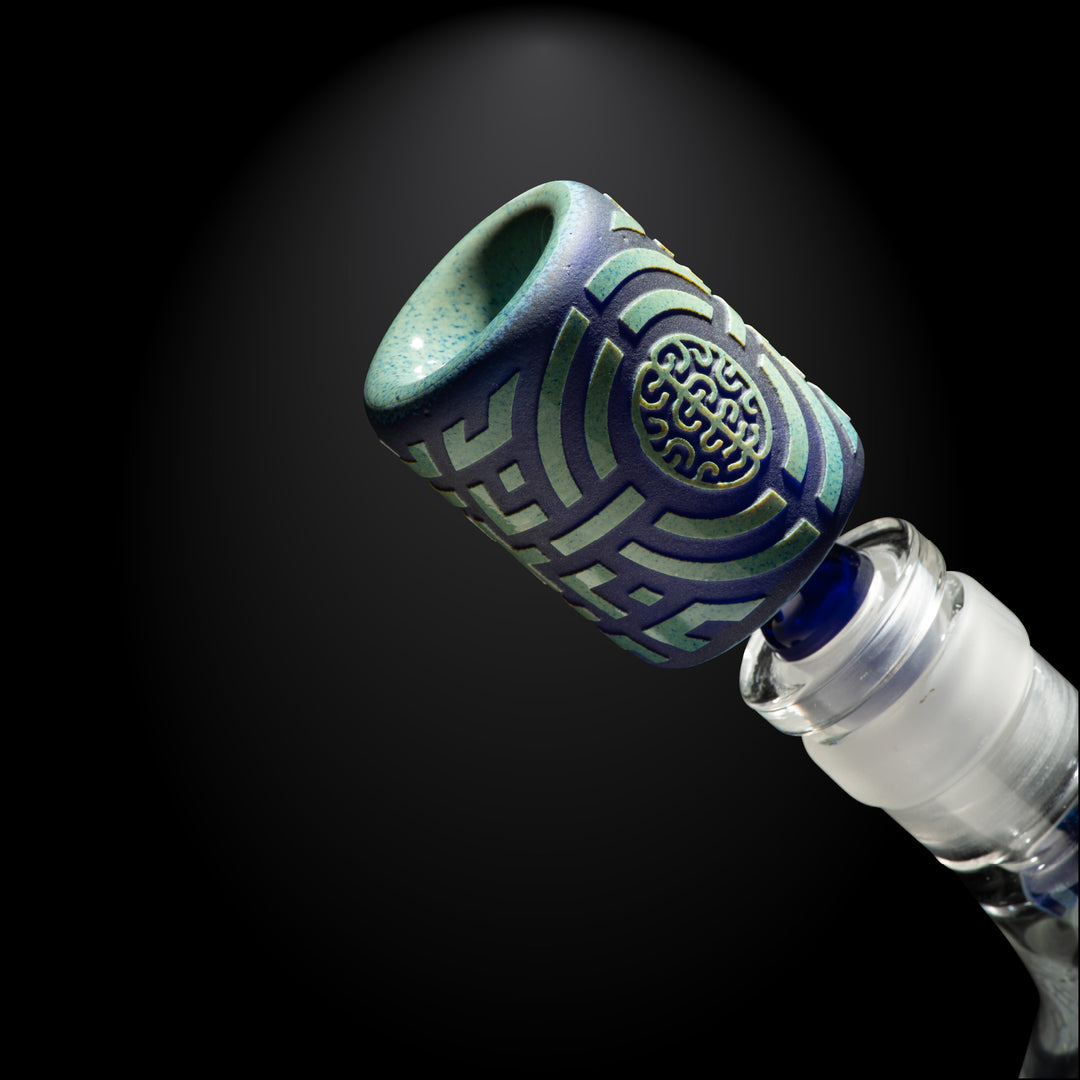 Telekinesis 11" Dark Blue Frit Beaker Bong - view 3 | BDDbrands