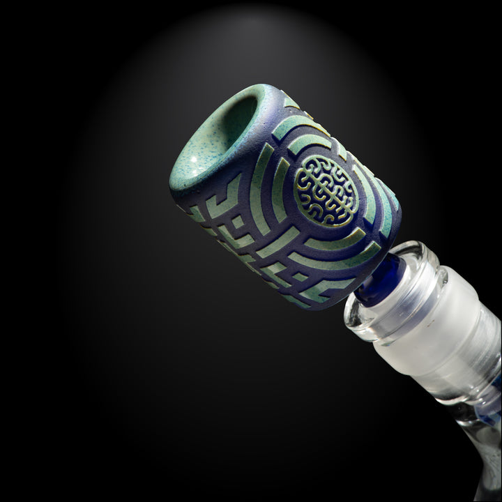 Telekinesis 11" Dark Blue Frit Beaker Bong - view 3 | BDDbrands