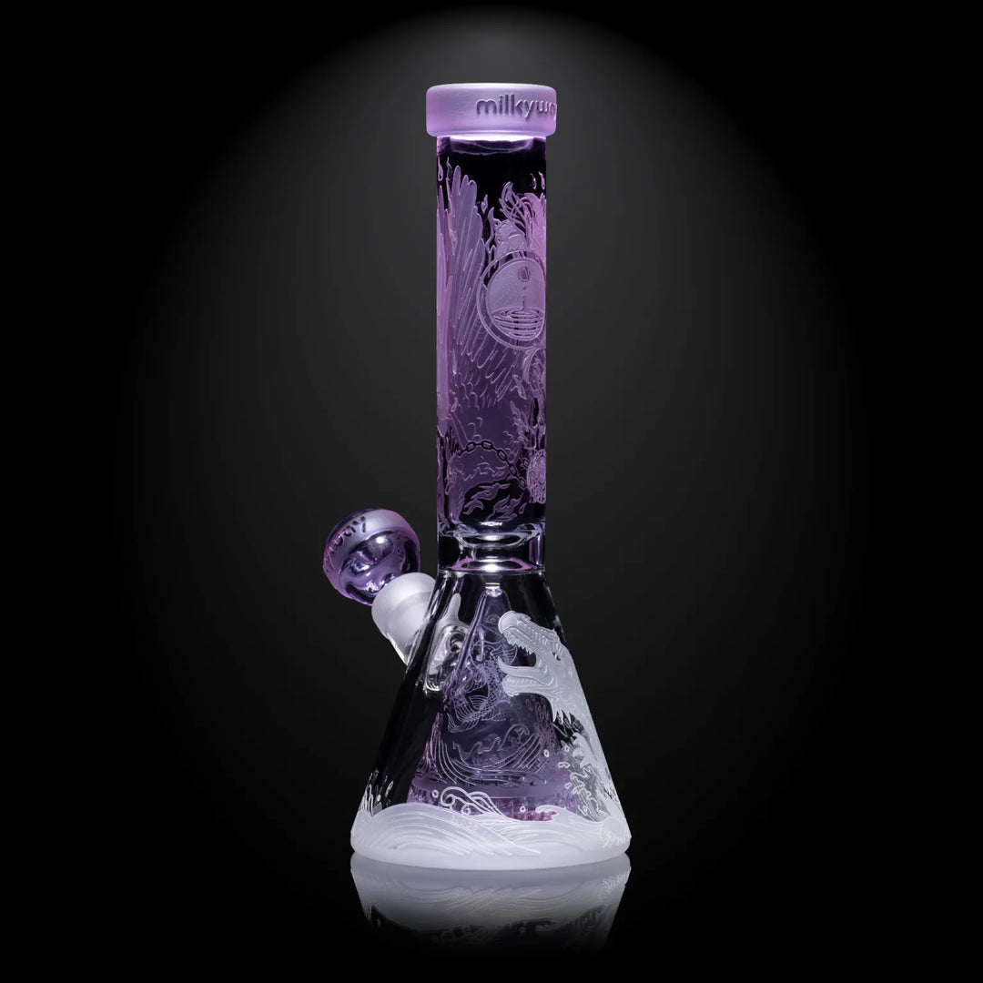 Milky Way Glass - Blood Feud Beaker w/ Collins Perc - Purple (11")