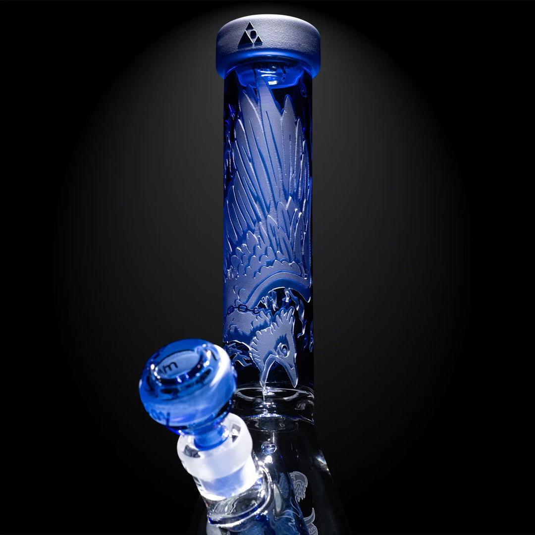 Milky Way Glass - Blood Feud Beaker w/ Collins Perc - Light Blue (11")