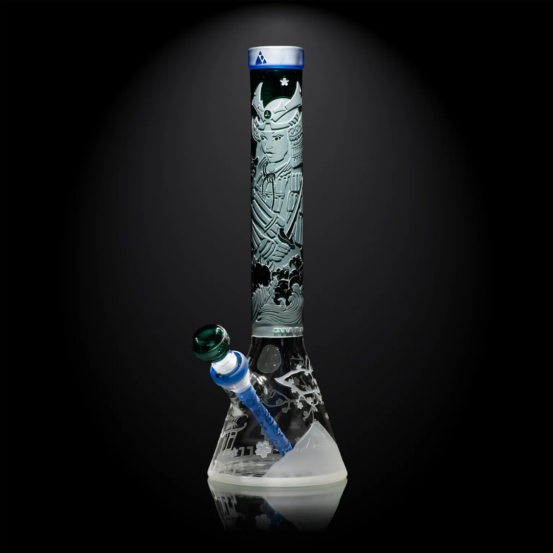 Milky Way Glass - Femme Samurai Beaker - Teal (16")