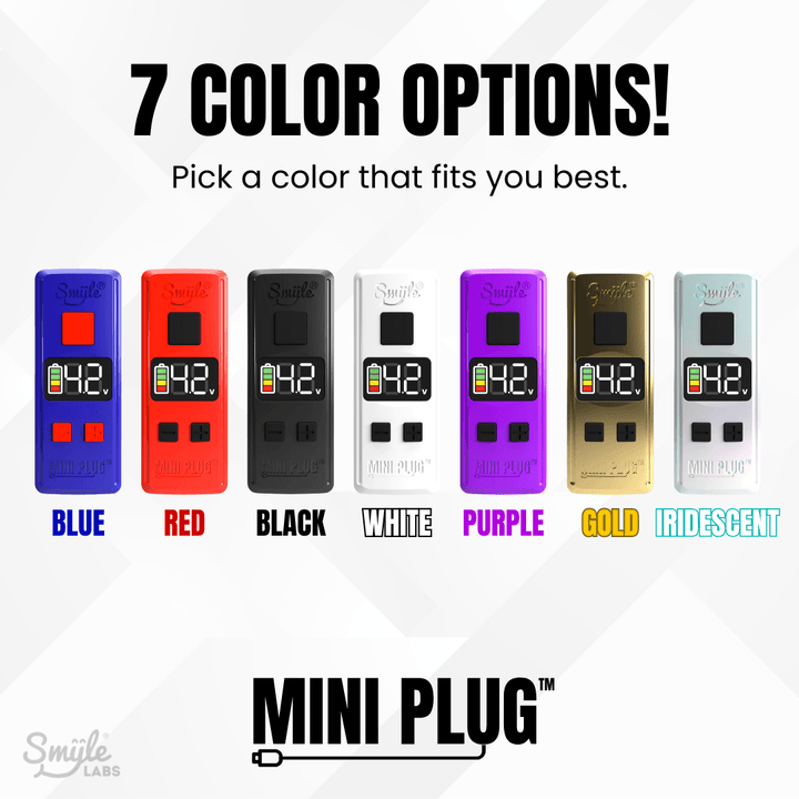 Mini Plug (20-PACK) 510 Cart Battery with Built-in USB-C Cable, Adjustable Voltage, LED Display