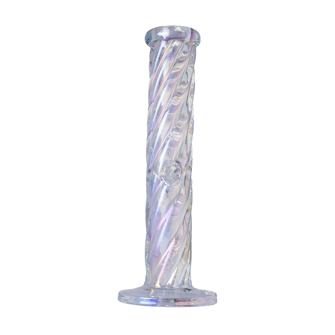 Human Grade Twisted Iridescent Tube Glass Water Pipe - view 8 | BDDbrands