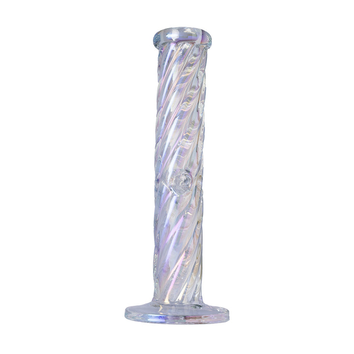 Human Grade Twisted Iridescent Tube Glass Water Pipe - view 8 | BDDbrands