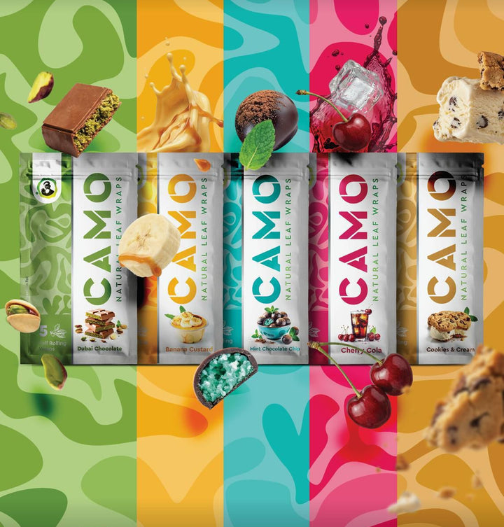 CAMO Chamomile Tea Leaf Blunt Wraps – Nicotine-Free Herbal Wraps | New 2026 Flavors
