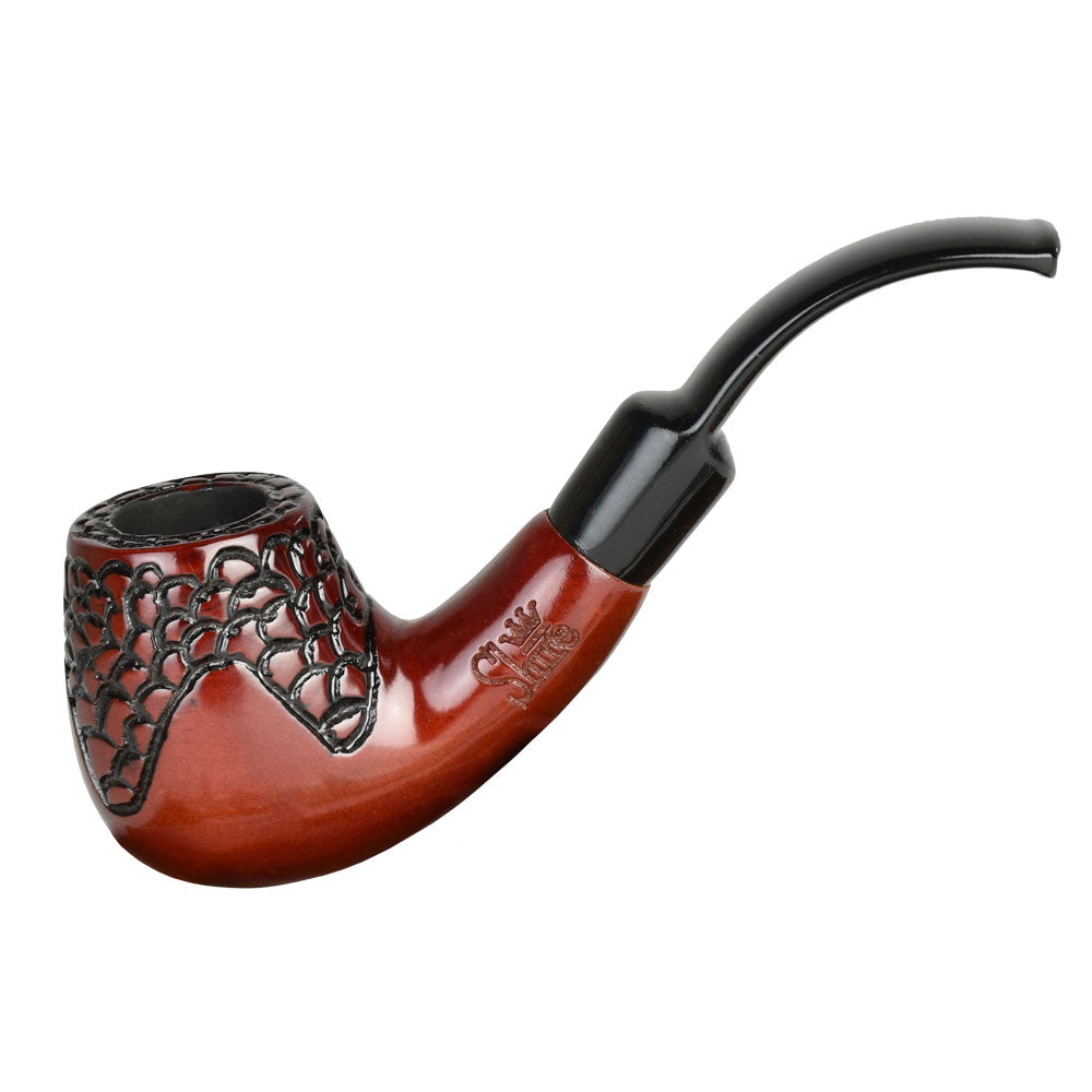 Pulsar Shire Pipes Engraved Bent Brandy Cherry Wood - 5.5" by Gift Guru | BDDbrands