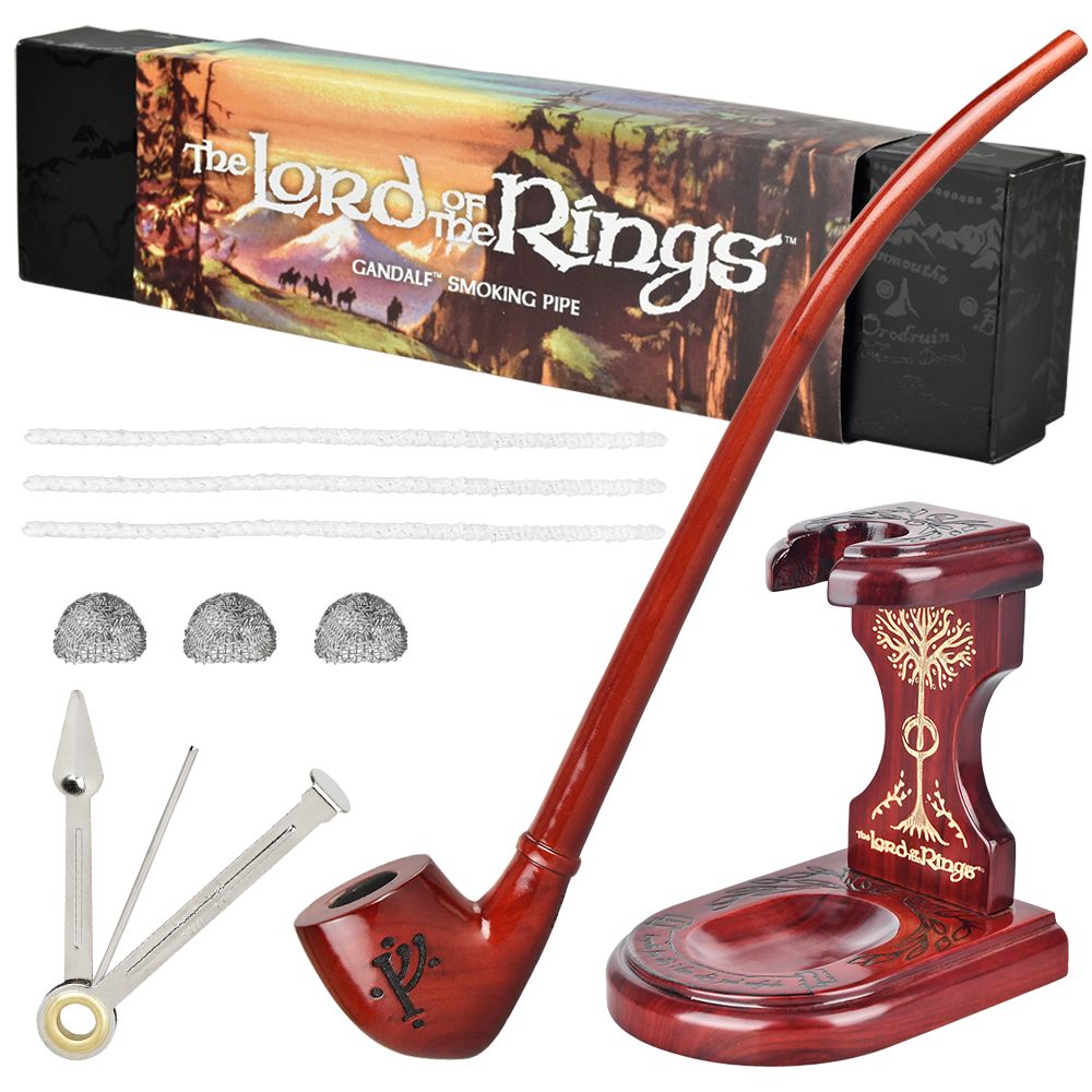 Pulsar Shire Pipes x LoTR GANDALF Pipe & MIDDLE-EARTH Pipe Stand Bundle - 12.5" - view 2 | BDDbrands