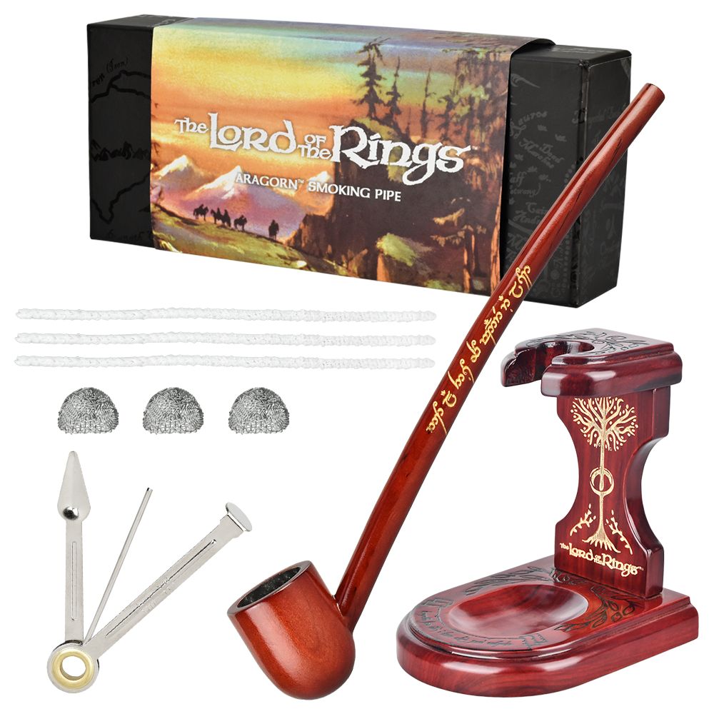 BUNDLE - Pulsar Shire Pipes ARAGORN Smoking Pipe & Middle-Earth Pipe Stand - view 2 | BDDbrands