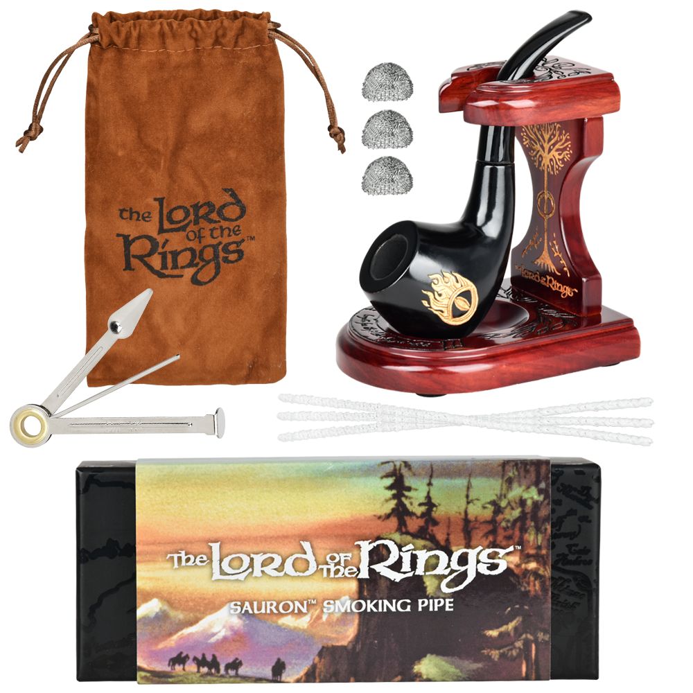 Pulsar Shire Pipes x LoTR SAURON Pipe & MIDDLE-EARTH Pipe Stand Bundle- 5.5" - view 2 | BDDbrands