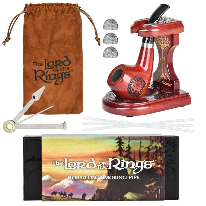 Pulsar Shire Pipes x LoTR HOBBITON Pipe & MIDDLE-EARTH Pipe Stand Bundle - 5.25" - view 2 | BDDbrands
