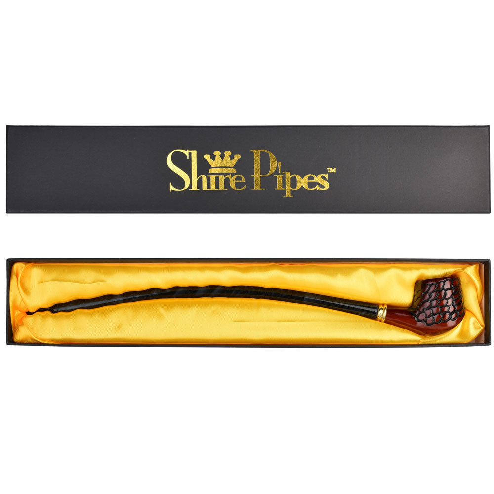 Pulsar Shire Pipes Curved Engraved Cherry Wood Tobacco Pipe - 15" - view 2 | BDDbrands