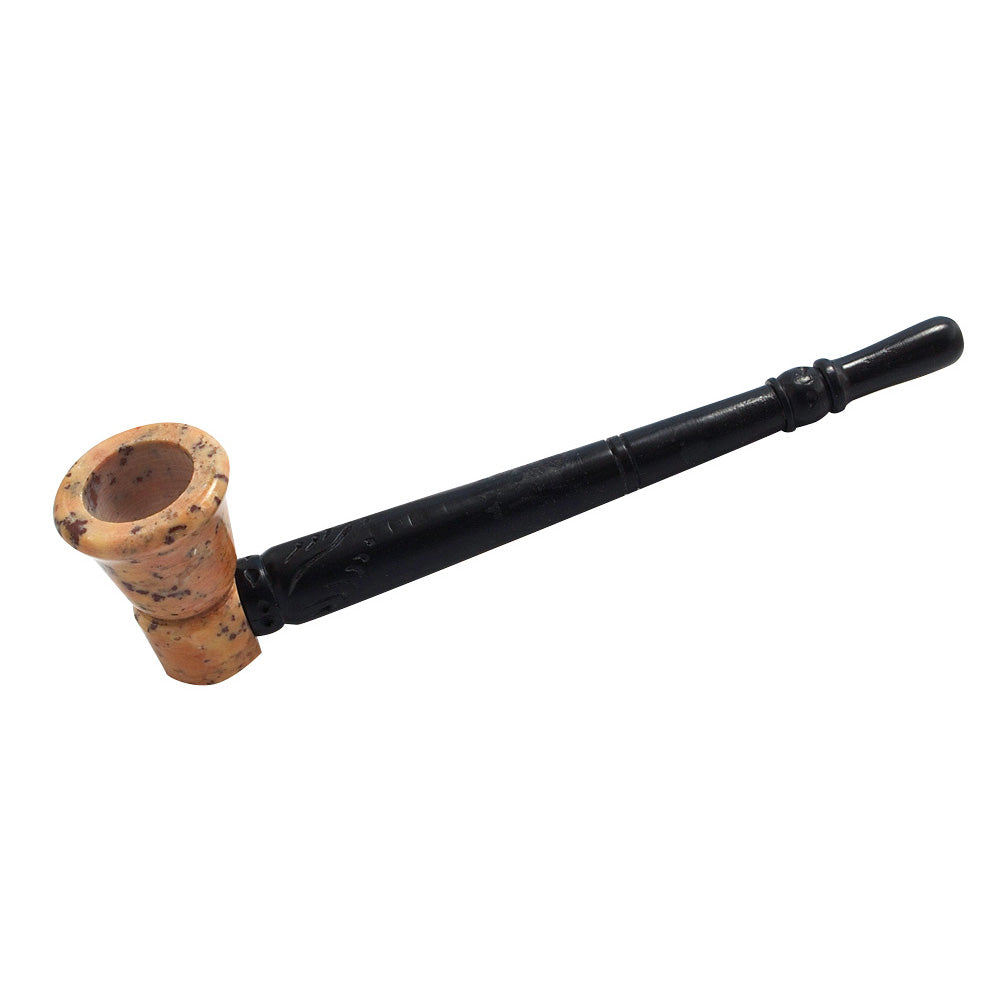 Stone Pipe w/ Wooden Stem by Gift Guru | BDDbrands