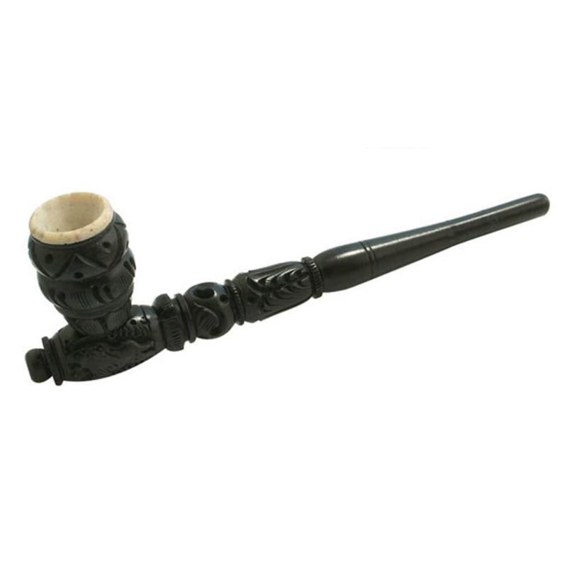 Wooden Pipe w/ Wood & Stone Bowl | 8 Inch by Gift Guru | BDDbrands