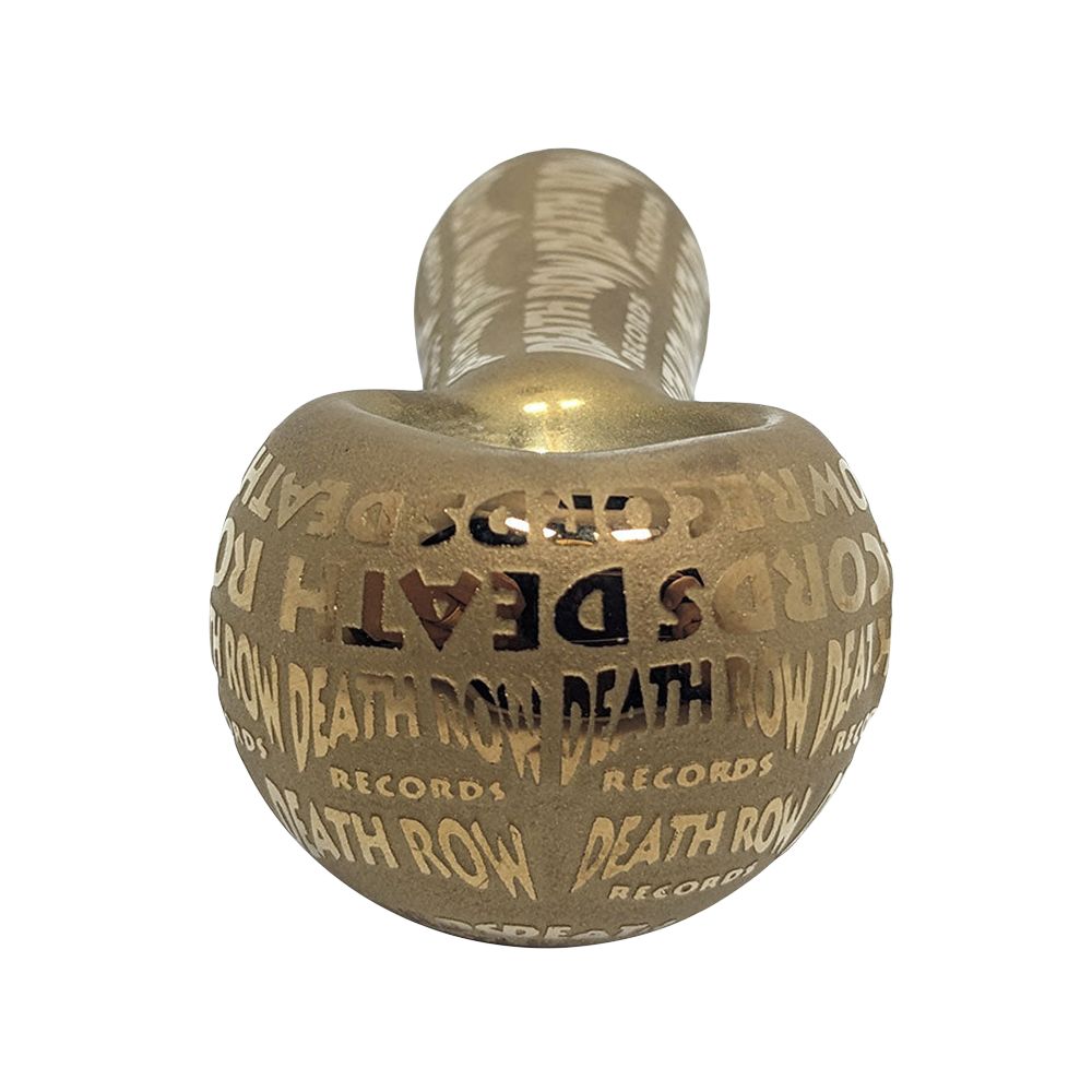 Death Row Records Metallic Etched Glass Spoon Pipe - 4"