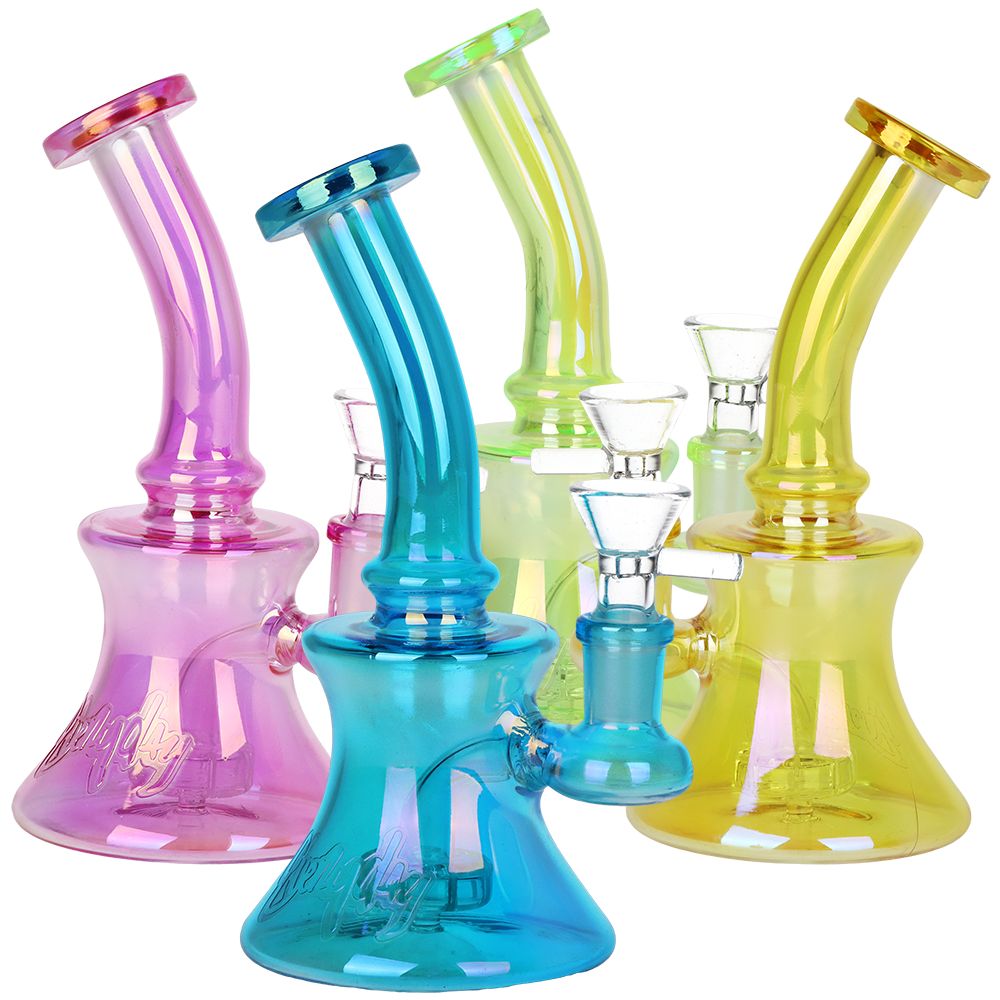 Dogg Lbs Everyday Electroplated Glass Water Pipe - 6.75" / 14mm F / Colors Vary by Gift Guru | BDDbrands