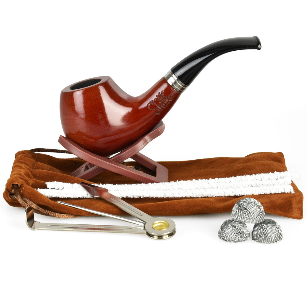 Pulsar Shire Pipes Bent Apple Cherry Wood Tobacco Pipe - view 2 | BDDbrands