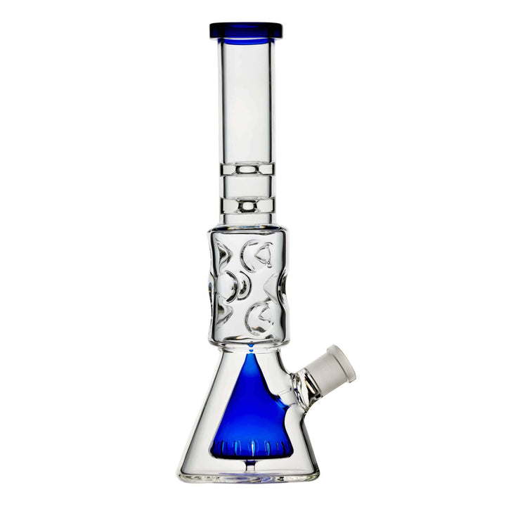 PREMIUM COLOR-ACCENTED BEAKER RIG WITH DEEP SANDBLASTED LUNAR DESIGN by Calibear | BDDbrands