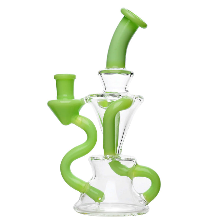PREMIUM TWISTED RECYCLER RIG WITH COLOR-ACCENTED TUBES