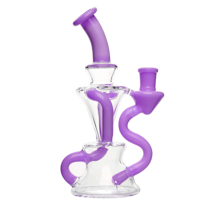 PREMIUM TWISTED RECYCLER RIG WITH COLOR-ACCENTED TUBES